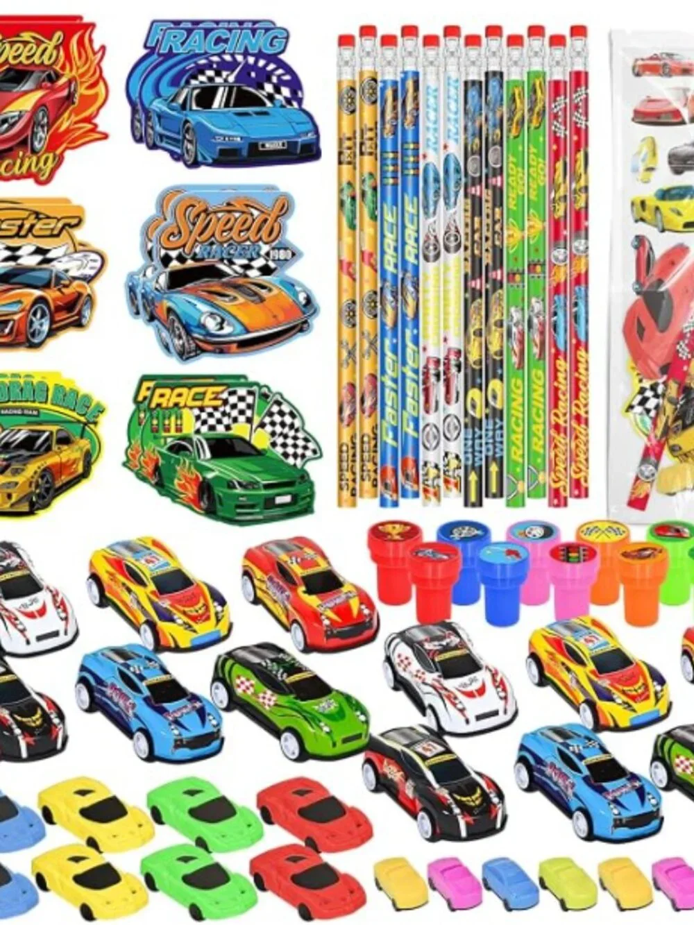 96 PCS Race Car Themed Party Favors